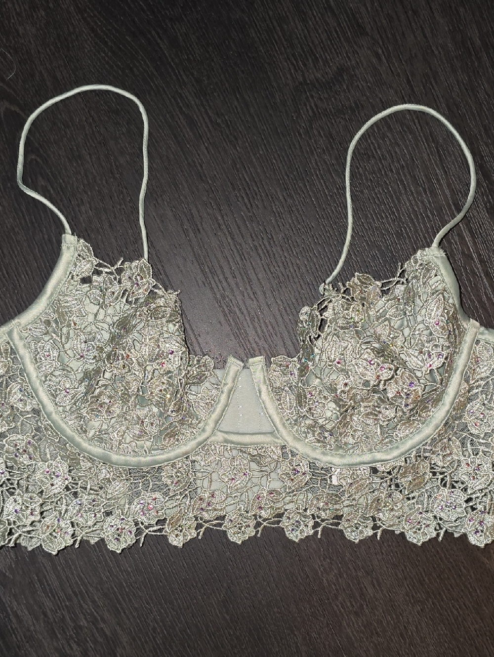 For Love and Lemons Sage Floral Lace Underwire Bralette
